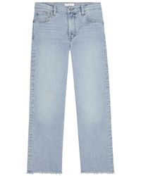 FRAME - The Mellow Straight Leg Ankle Raw Hem Jean - Lyst