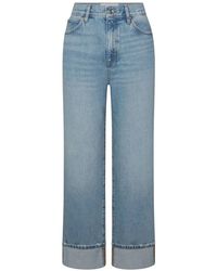 FRAME - The Cuffed Hang Relaxed Straight Leg Jeans - Lyst
