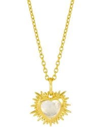Rachel Jackson - Electric Love April Birthstone Heart Necklace - Lyst