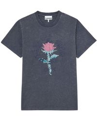 Ganni - Future Jersey Embroidered Oversized T-Shirt - Lyst