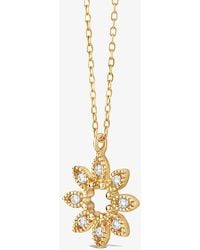Dinny Hall - 14ct Yellow Gold Jasmine Flower Diamond Pendant Necklace - Lyst