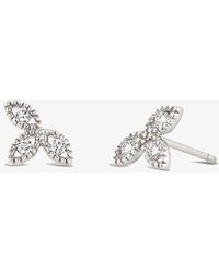 Dinny Hall - 14ct White Gold Jasmine Flower Diamond Stud Earrings (pair) - Lyst