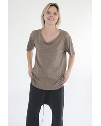 a mente Garment Dye Oversized Cotton Crew Neck T-shirt - Brown