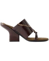 Dries Van Noten - Leather Slippers With Satin Trim - Lyst