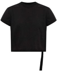 Rick Owens - T-Shirt With Ribbed Trims And A Hanging Strap - Lyst