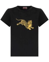 KENZO - Tiger-Print T-Shirt - Lyst