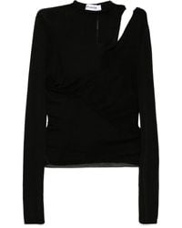 Self-Portrait - Long Sleeve Knit Top - Lyst