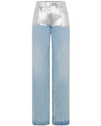 Rabanne - Jeans With Metallic Detail - Lyst