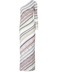 Missoni - One-Shoulder Long Dress With Herringbone Pattern - Lyst