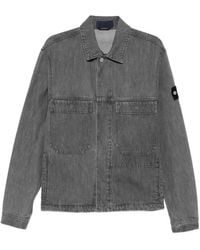 Stone Island - Denim Jacket With Logo Patch - Lyst