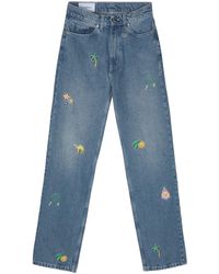 Casablancabrand - Straight Jeans With Embroidery - Lyst