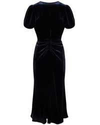Victoria Beckham - Velvet Midi Dress - Lyst