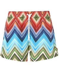 Missoni - Swim Shorts With Zigzag Print - Lyst