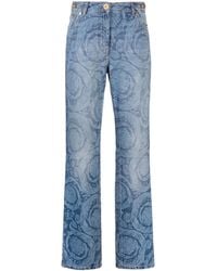 Versace - Straight Jeans With Barocco Print - Lyst