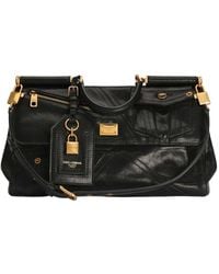 Dolce & Gabbana - Dolce & Gabbana Biker Patch Calfskin My Sicily Medium Handbag - Lyst