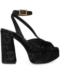 Etro - Platform Sandals With A Paisley Jacquard Motif - Lyst