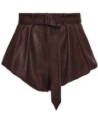 Magda Butrym - Leather Flared Shorts - Lyst