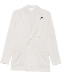 Lardini - Double-Breasted Cotton Blazer - Lyst