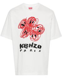 KENZO - T-Shirt Drawn Varsity - Lyst