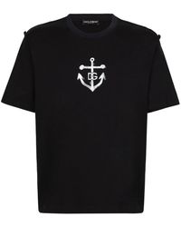 Dolce & Gabbana - T-Shirt Con Stampa Marina - Lyst