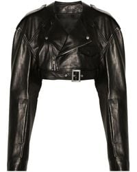 Rick Owens - Short Leather Biker Jacket - Lyst