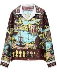 Versace - Slim-Fit Printed Silk Twill Shirt - Lyst