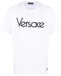 Versace - Logo-embroidered T-shirt - Lyst