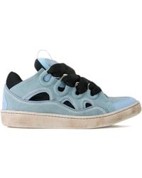 Lanvin - Curb Sneakers Cut-Out Suede Sneakers - Lyst