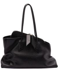 The Attico - Leather Handle Tote Bag 'La Passeggiata Medium' - Lyst