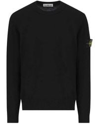 Stone Island - Crew-Neck Sweatshirt With Logo Patch - Lyst