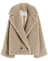 Max Mara - Alpaca And Cashmere Teddy Coat Sand - Lyst