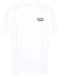Maison Kitsuné - T-Shirt Con Ricamo - Lyst