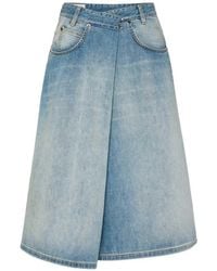 Maison Margiela - Wrap-Style Denim Skirt - Lyst