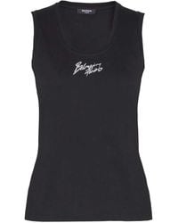 Balmain - Logo Cotton Tank Top - Lyst