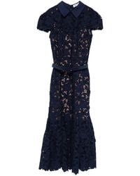 Self-Portrait - Guipure Lace Midi Dress - Lyst