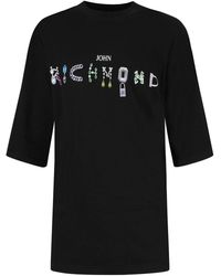 John Richmond - T-Shirt With Central Logo - Lyst