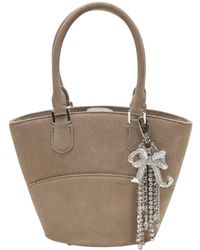 Self-Portrait - Suede Charm Tote - Lyst