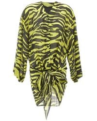 The Attico - Zebra Print Wrap Dress - Lyst