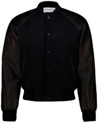 Givenchy - Wool Bomber Jacket With Leather Inserts - Lyst