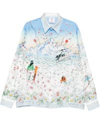 CASABLANCA - Long-Sleeved Graphic Print T-Shirt - Lyst