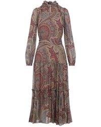 Etro - Long Dress With Paisley Print - Lyst