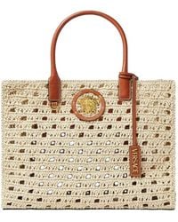 Versace - La Medusa Large Raffia Tote Bag - Lyst