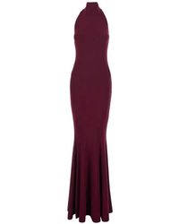 Norma Kamali - Halterneck Evening Dress - Lyst