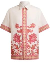 Etro - Linen Shirt With Floral Print - Lyst