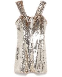 Self-Portrait - Short Dress With Off The Shoulders - Lyst