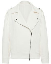 Brunello Cucinelli - Linen And Cotton Zipped Jacket - Lyst