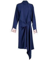 Stella McCartney - Satin-Finish Draped Midi Dress - Lyst