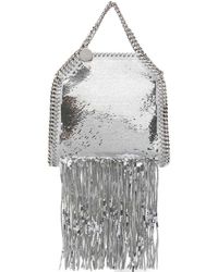 Stella McCartney - Falabella Mini Tote Bag With Fringe - Lyst