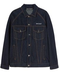 Palm Angels - Denim Jacket With Embroidery - Lyst