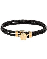Versace - La Medusa Leather Bracelet - Lyst